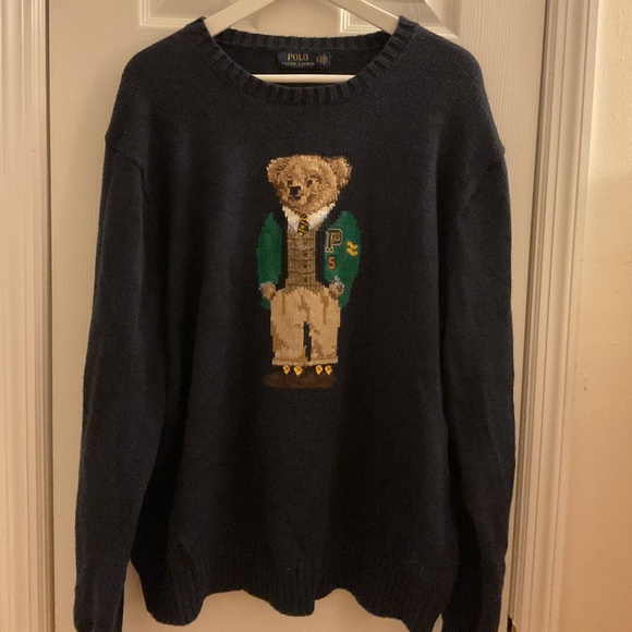 Polo Ralph Lauren Navy Sweater with Bear Design - Picture 3 of 6